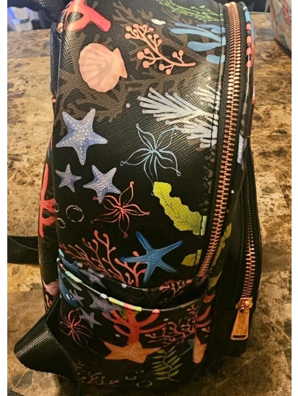 Loungefly Disney The Little Mermaid Undersea Flounder Sebastian Mini Backpack - Picture 6 of 7